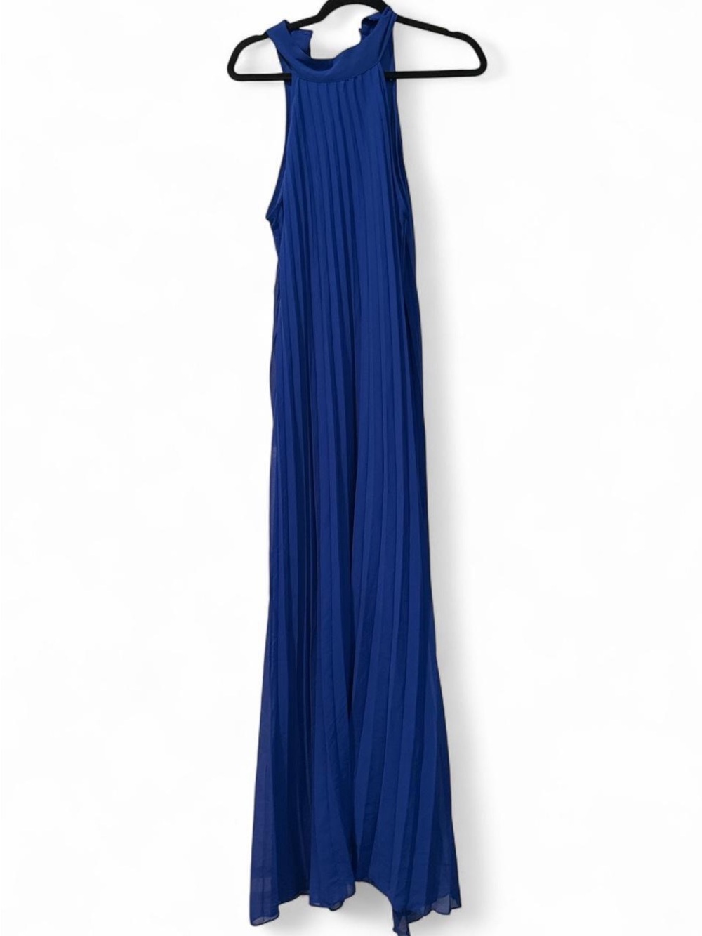 Sleeveless Royal Blue Pleated Maxi Dress XL